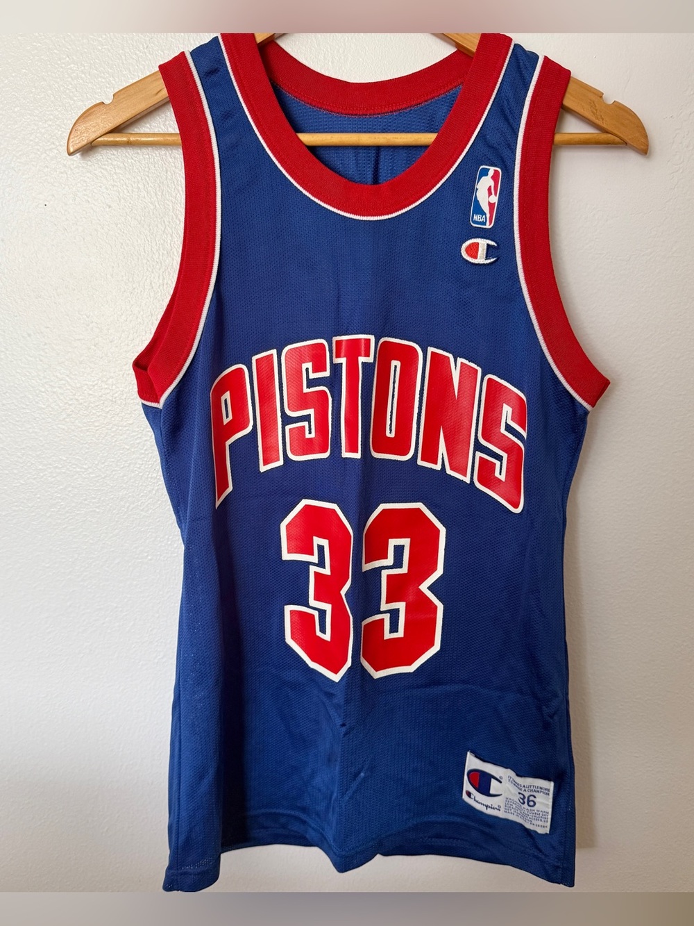 Champion Detroit Pistons Grant Hill #33 Basketball Jersey